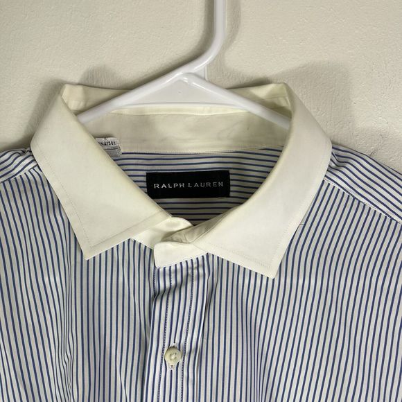 Vtg RALPH LAUREN Black Label Mens 16 1/2 Long Sleeve Button French Cuff Italy - Picture 4 of 15